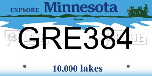 GRE384 Minnesota License Plate