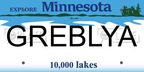 GREBLYA Minnesota License Plate