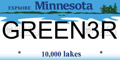 GREEN3R Minnesota License Plate