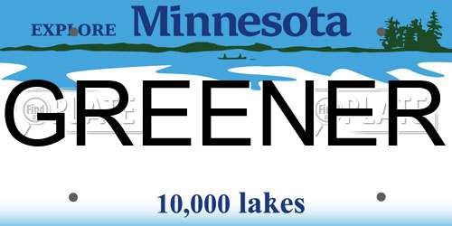 GREENER Minnesota License Plate