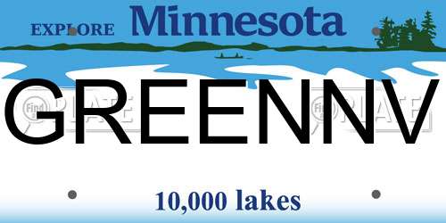 GREENNV Minnesota License Plate