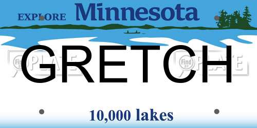 GRETCH Minnesota License Plate