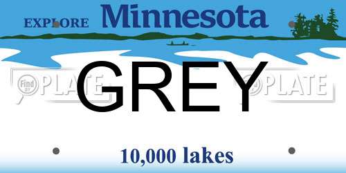 GREY Minnesota License Plate