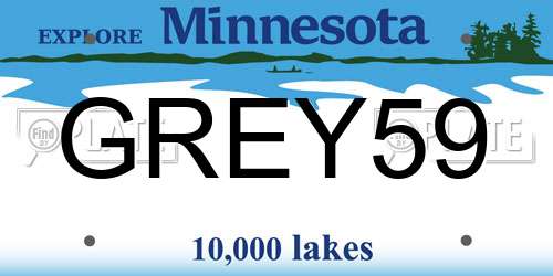 GREY59 Minnesota License Plate