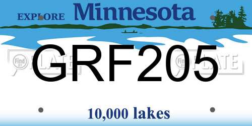 GRF205 Minnesota License Plate