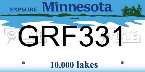 GRF331 Minnesota License Plate