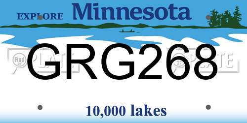 GRG268 Minnesota License Plate