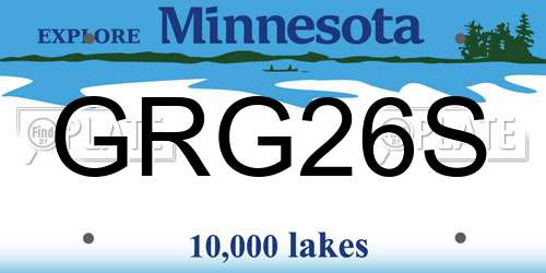 GRG26S Minnesota License Plate