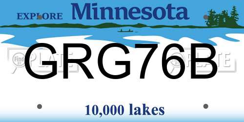 GRG76B Minnesota License Plate