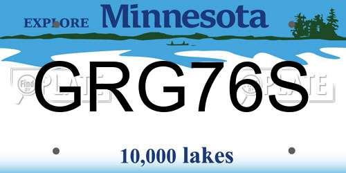 GRG76S Minnesota License Plate