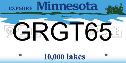 GRGT65 Minnesota License Plate