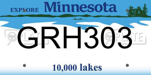 GRH303 Minnesota License Plate