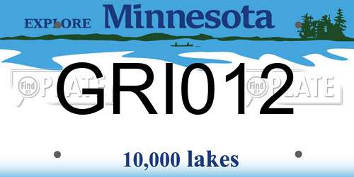 GRI012 Minnesota License Plate