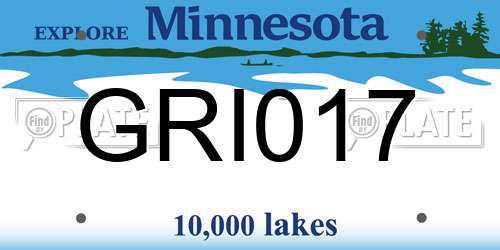 GRI017 Minnesota License Plate