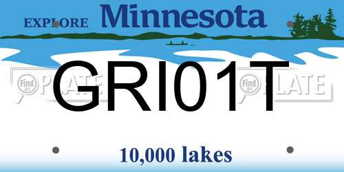 GRI01T Minnesota License Plate