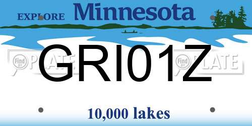 GRI01Z Minnesota License Plate