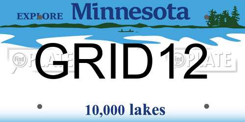 GRID12 Minnesota License Plate