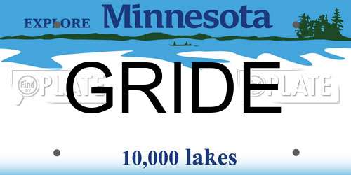 GRIDE Minnesota License Plate