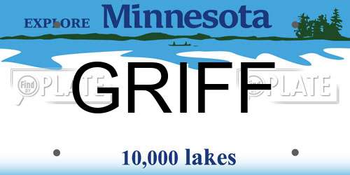 GRIFF Minnesota License Plate