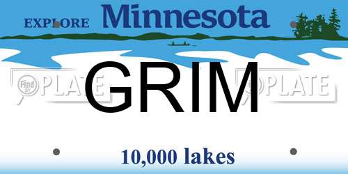 GRIM Minnesota License Plate