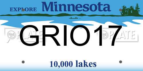 GRIO17 Minnesota License Plate