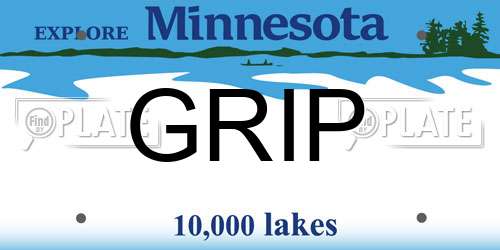 GRIP Minnesota License Plate