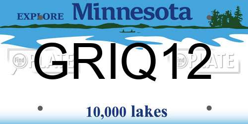 GRIQ12 Minnesota License Plate