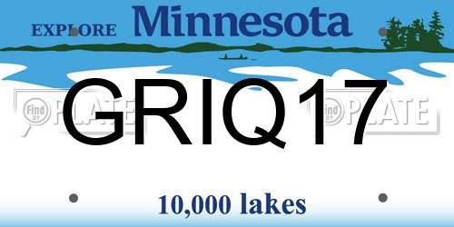 GRIQ17 Minnesota License Plate