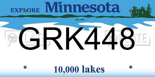 GRK448 Minnesota License Plate