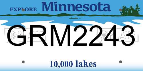 GRM2243 Minnesota License Plate