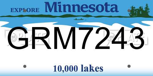 GRM7243 Minnesota License Plate