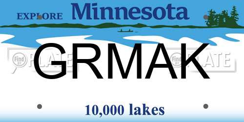 GRMAK Minnesota License Plate