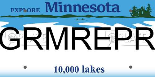 GRMREPR Minnesota License Plate