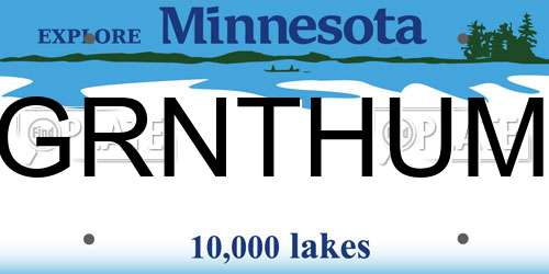 GRNTHUM Minnesota License Plate