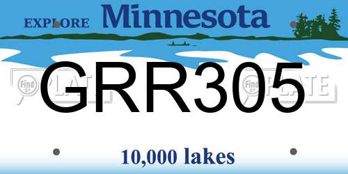 GRR305 Minnesota License Plate