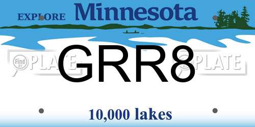 GRR8 Minnesota License Plate