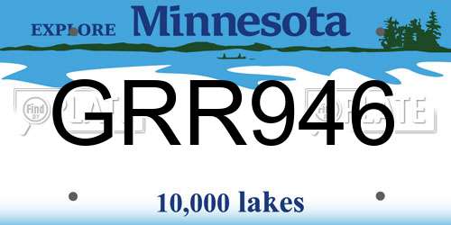 GRR946 Minnesota License Plate