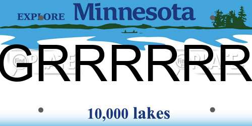 GRRRRRR Minnesota License Plate