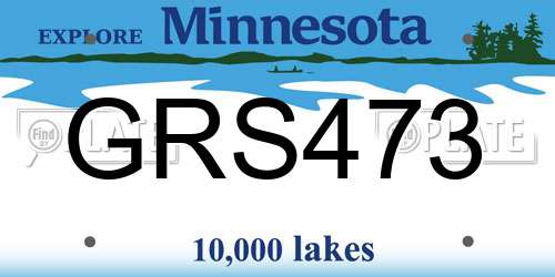 GRS473 Minnesota License Plate