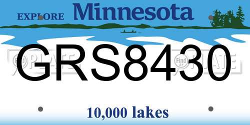 GRS8430 Minnesota License Plate