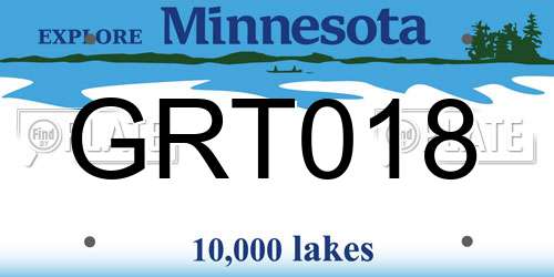 GRT018 Minnesota License Plate