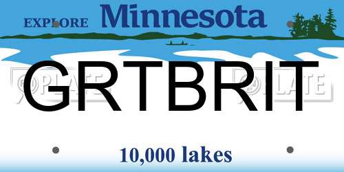 GRTBRIT Minnesota License Plate