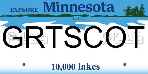 GRTSCOT Minnesota License Plate