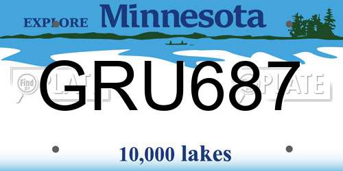 GRU687 Minnesota License Plate