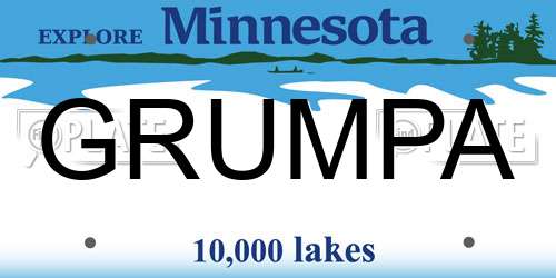 GRUMPA Minnesota License Plate
