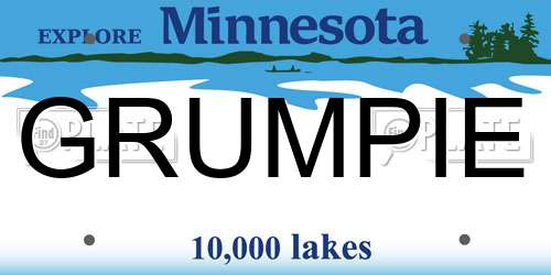 GRUMPIE Minnesota License Plate
