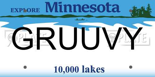 GRUUVY Minnesota License Plate