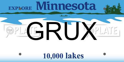 GRUX Minnesota License Plate