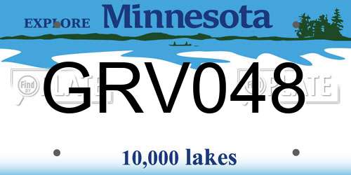 GRV048 Minnesota License Plate