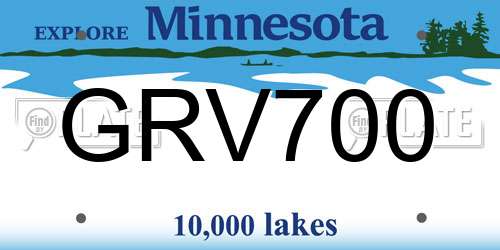 GRV700 Minnesota License Plate